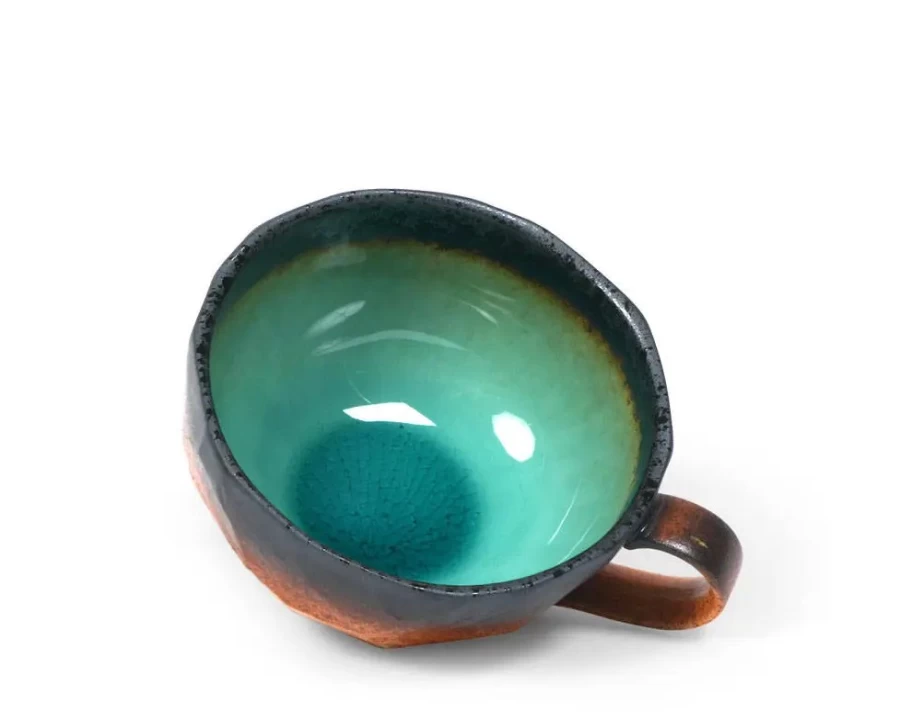 Miya Company Kosui Green 8 Oz. Boulder Mug - Durable Ceramic Travel Coffee Cup