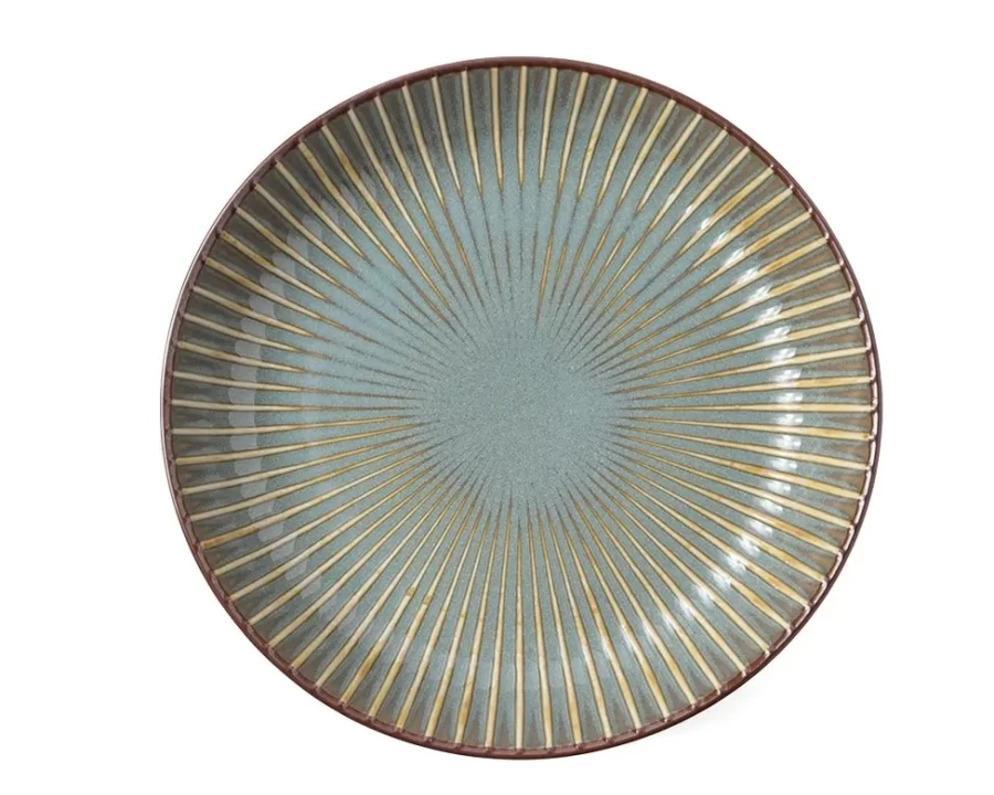 Miya Company 8.75 Inch Green Ceramic Plate - Aiya Collection - Durable Dinnerware for Everyday Use