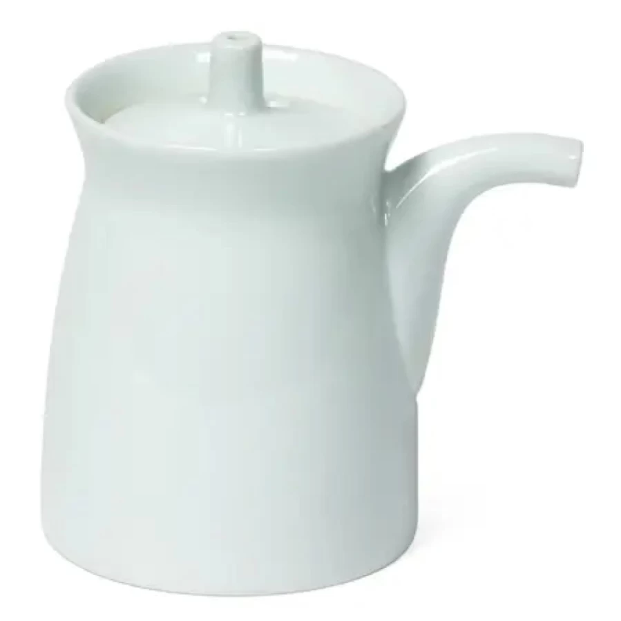 Miya Company Mori 5 Oz. G-Type Sauce Pot - White Ceramic Cooking Pot, Small Saucepan for Kitchen, Stovetop Safe