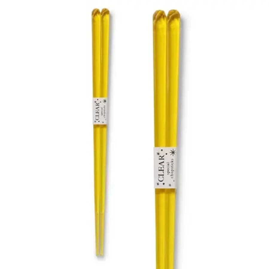 "Premium Acrylic Chopsticks Set - Yellow Color by Miya Company - Durable & Stylish Kitchen Utensils"