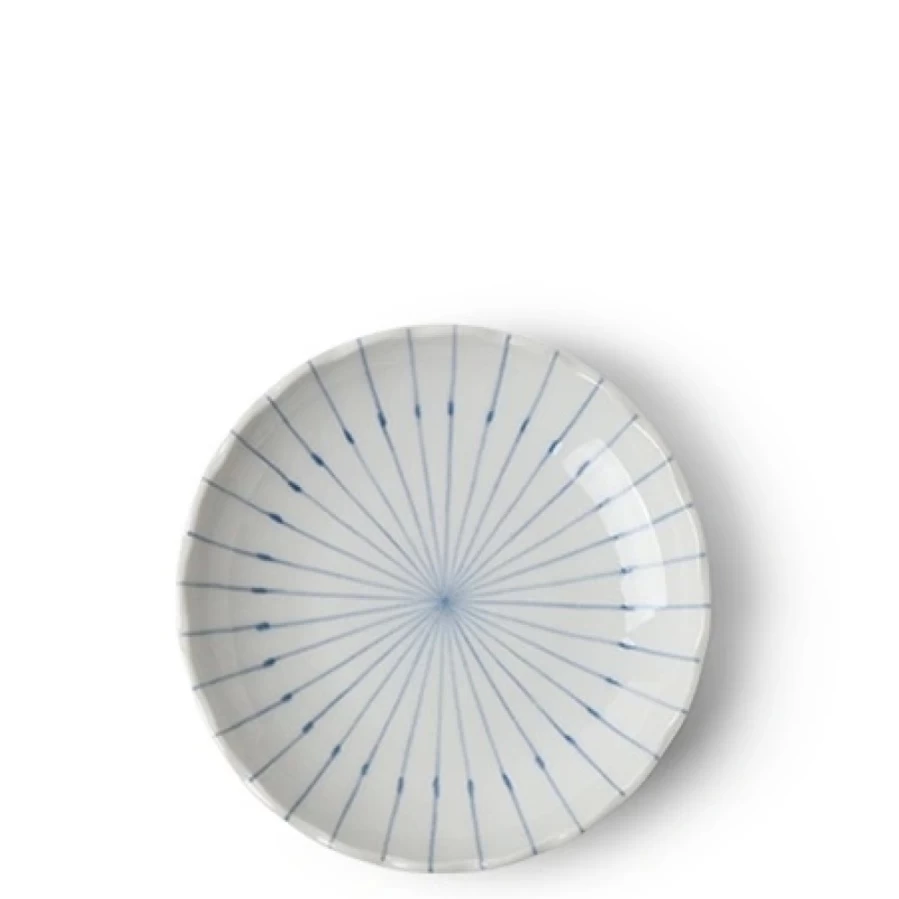 Miya Company Kasa Lines Decorative Ceramic Plate 4.75 Inch Round Appetizer Dish