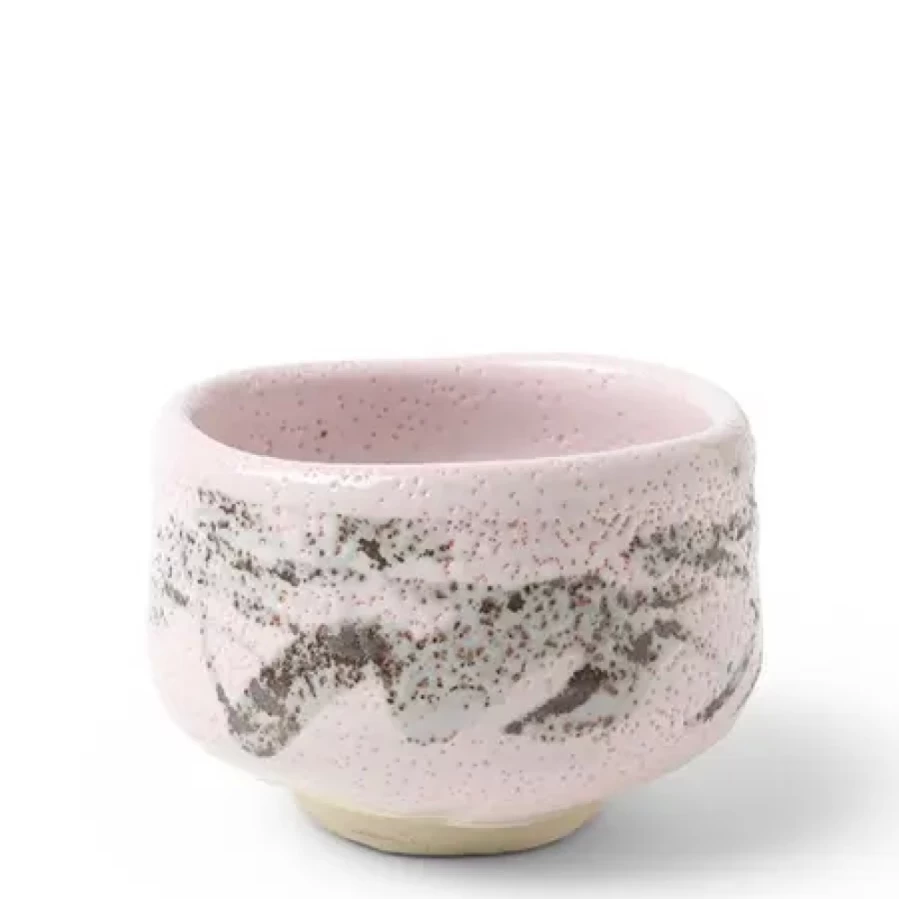 "Miya Company 4.5" Pink Matcha Bowl - Traditional Japanese Ceramic Tea Drinking Cup"