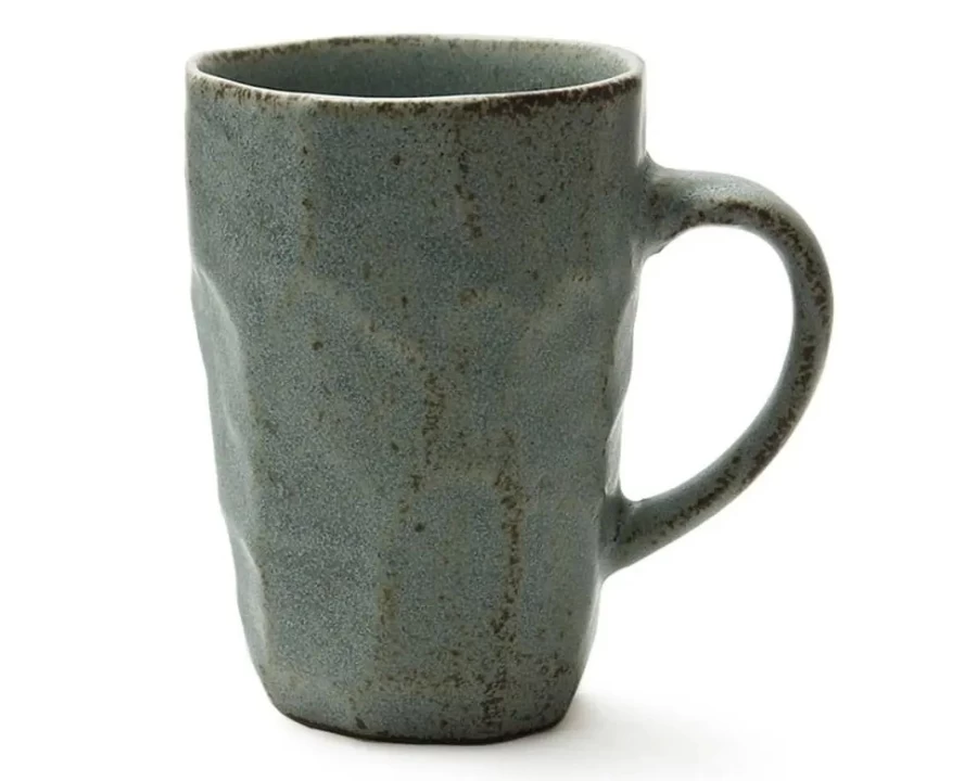 Miya Company Boulder Tall Mug - 16oz Gray Stoneware Coffee Cup with Handle, Durable Ceramic Travel Mug for Hot & Cold Drinks