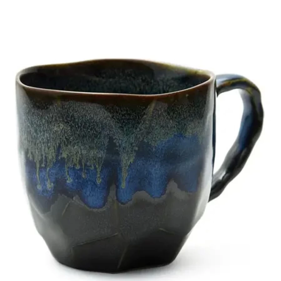 Miya Company Boulder Mug - Durable Black & Blue Camping Coffee Cup for Outdoor Enthusiasts