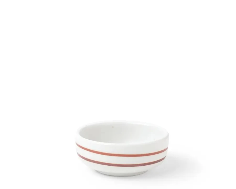 Miya Company White Caramel Swirl Sauce Dish – Elegant Ceramic Condiment Bowl
