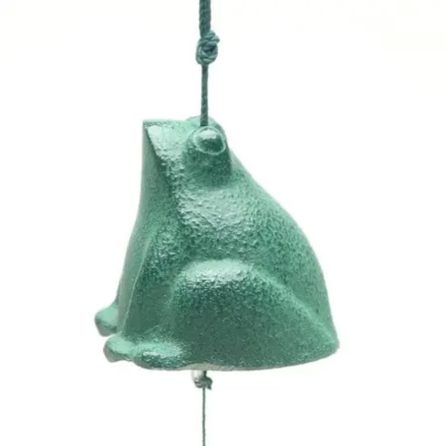 Miya Company Green Frog Wind Chime - Handcrafted Outdoor Garden Decor with Melodic Tones