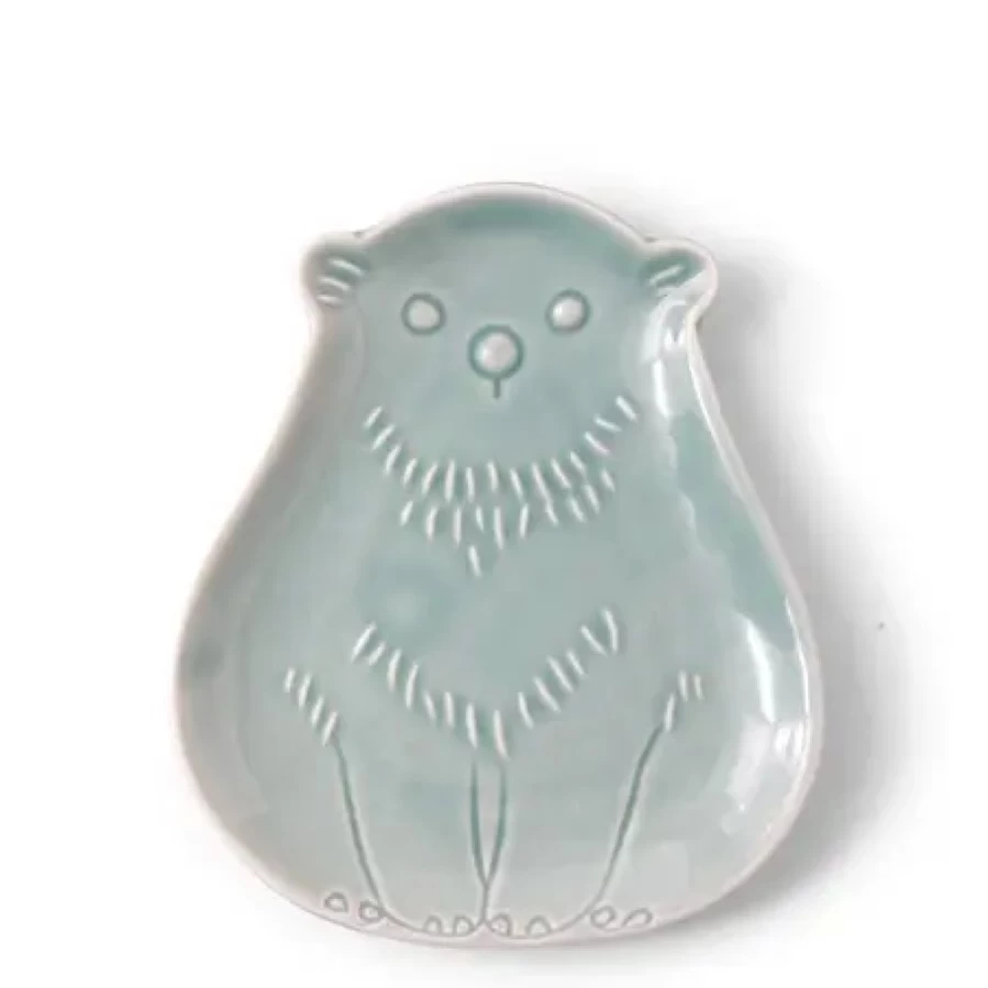 Miya Company Bear-Shaped Teal Sauce Dish for Stylish Tableware