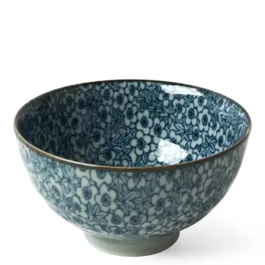 Miya Company Komon Shunshu 4.5-Inch Japanese Rice Bowl Set, Handcrafted Ceramic Dish for Dining & Decor