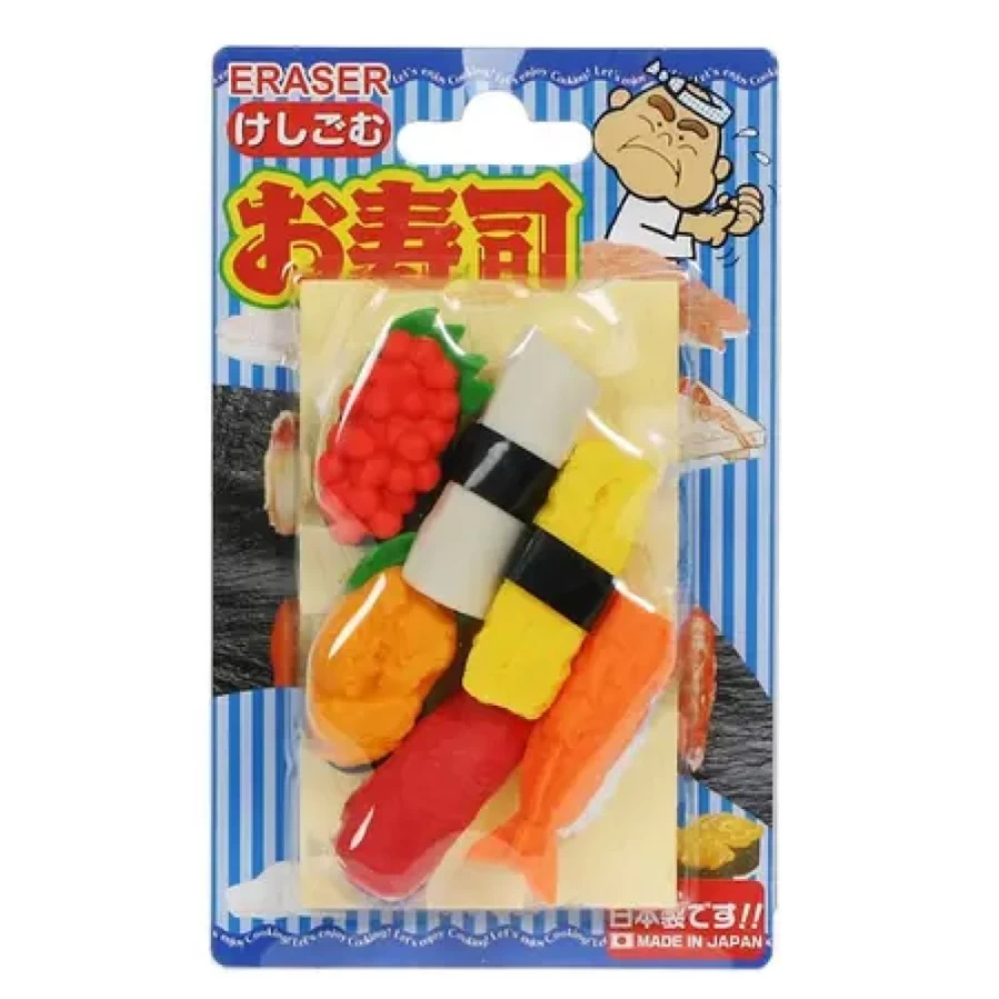 Miya Company Iwako Sushi-Themed Eraser Pack - Fun & Collectible Japanese Stationery