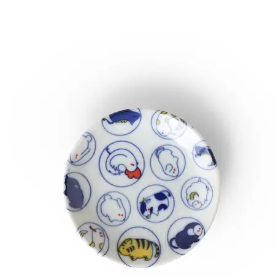 Miya Company Zodiac Animals 4 Inch Ceramic Sauce Dish Set for Dipping and Serving