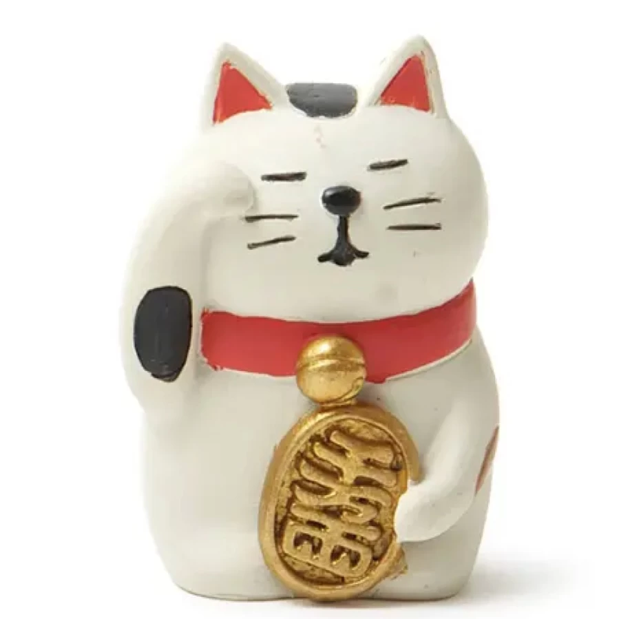 Miya Company Lucky Fortune Cat Figurine - Handcrafted Decorative Statue for Good Luck & Wealth