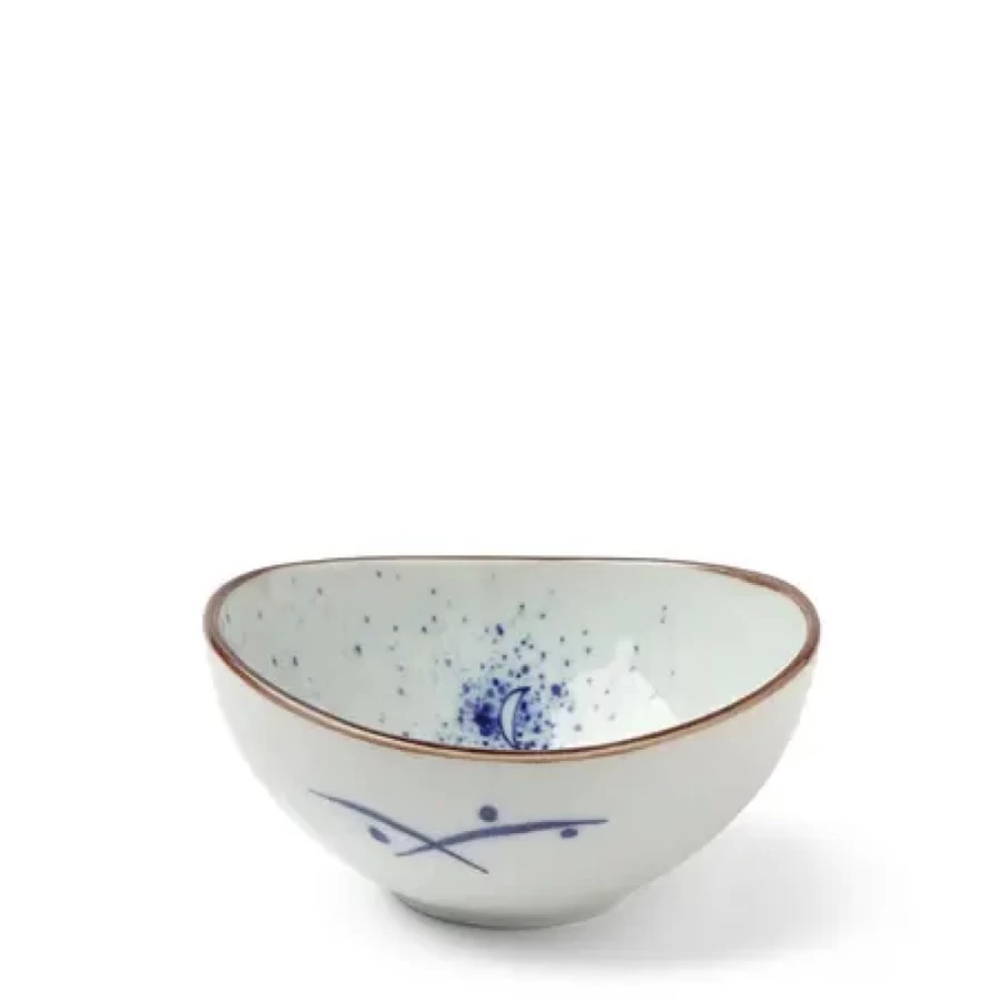 Miya Company 5-1/4" Ceramic Bowl with Rabbit and Moon Design - Handcrafted Decorative Dining Tableware