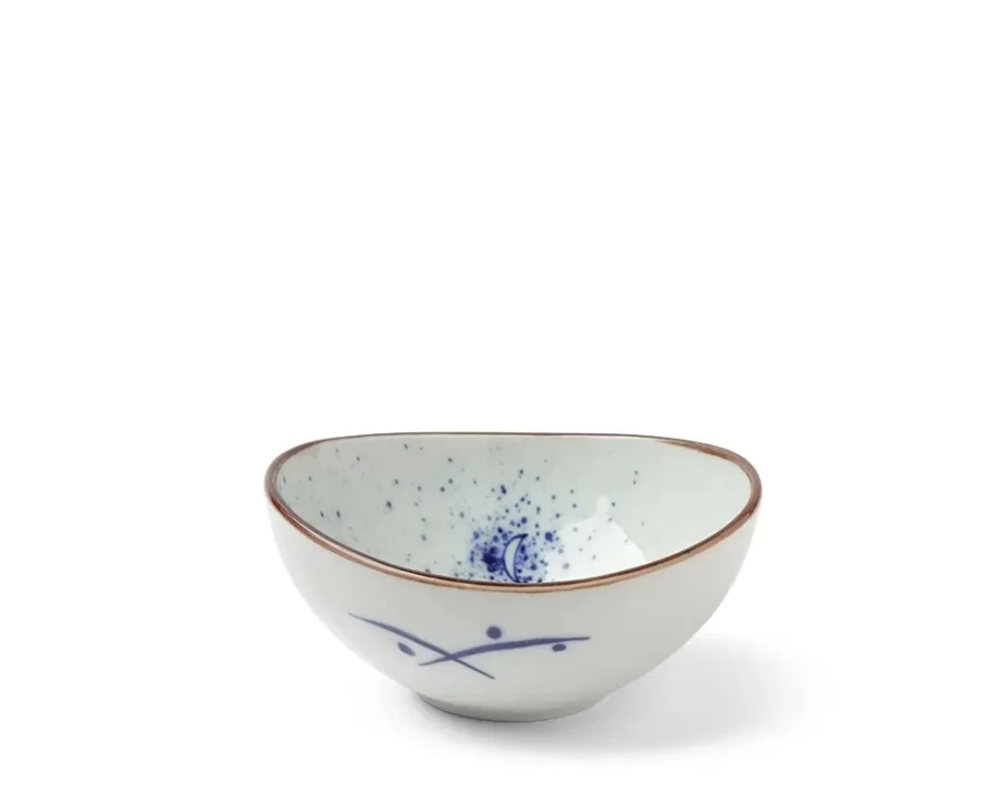 Miya Company 5-1/4" Ceramic Bowl with Rabbit and Moon Design - Handcrafted Decorative Dining Tableware