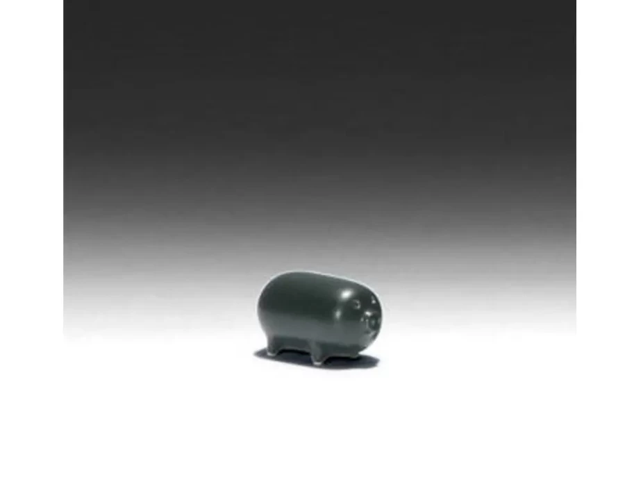 Miya Company Black Pig Figurine - Mori Style Decorative Collectible
