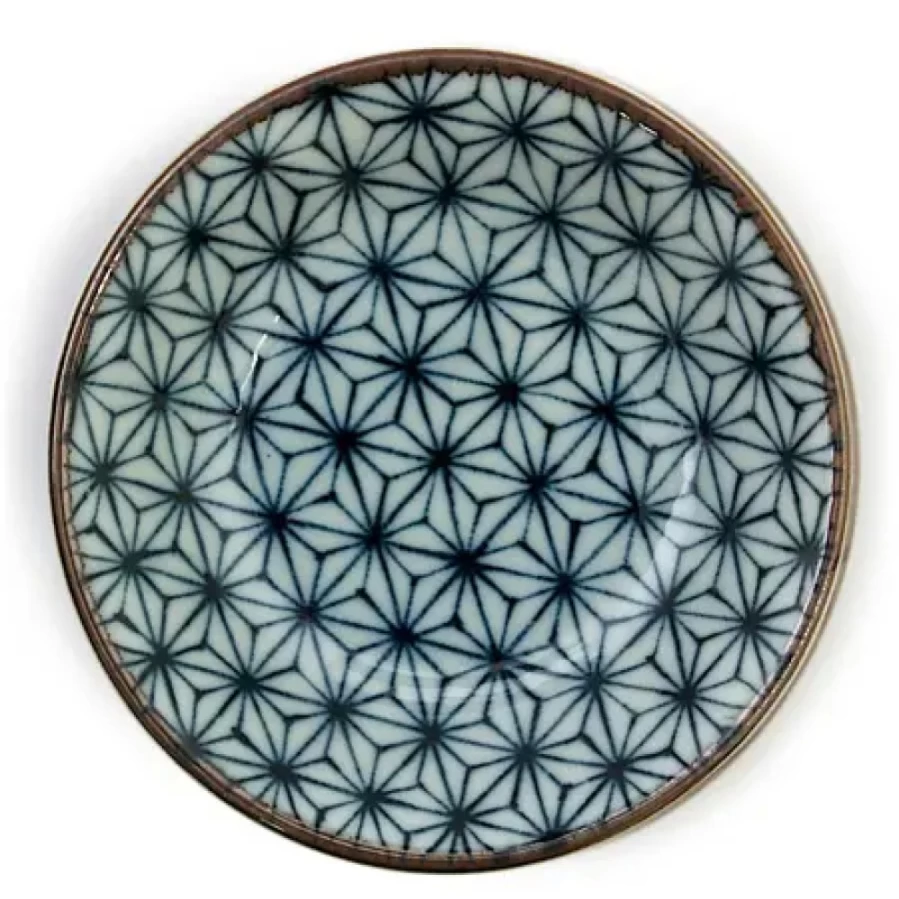 Miya Company Sashiko 4" Ceramic Sauce Dish – Handcrafted Japanese Appetizer Plate