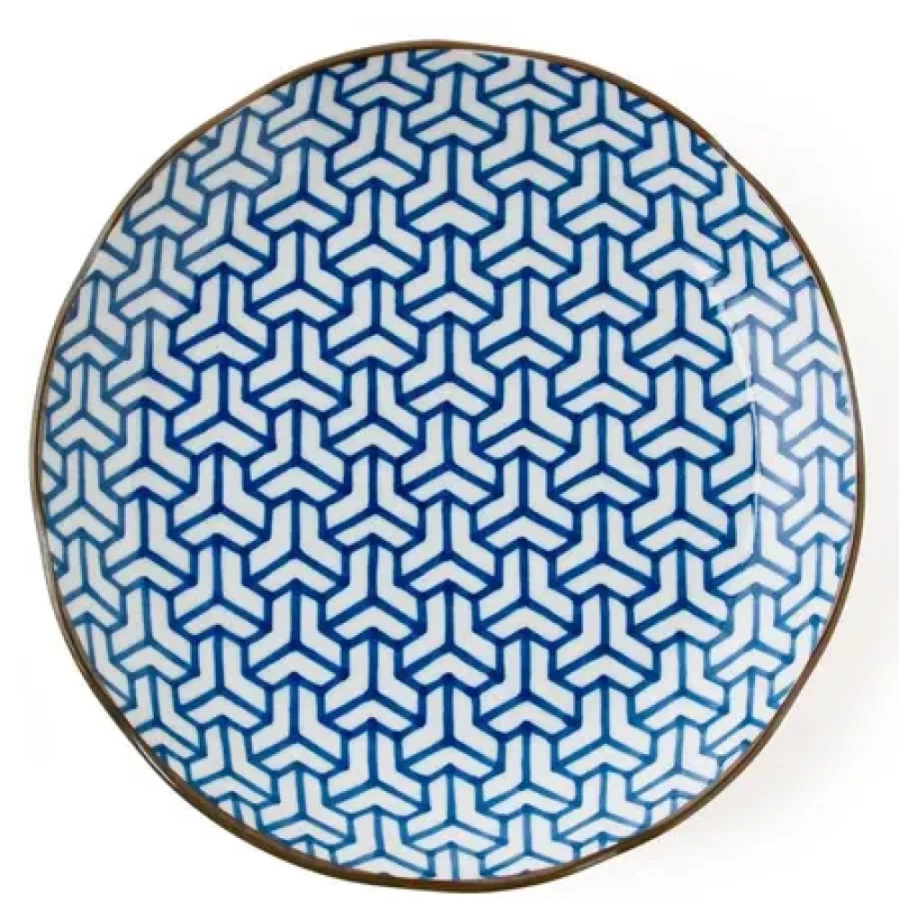 Miya Company 10" Kumi Kikkou Ceramic Plate – Elegant Japanese Design for Dining & Decor