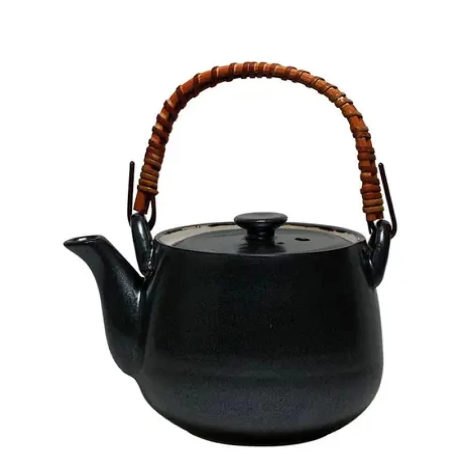 Miya Company Iron Glaze 22 Oz. Ceramic Teapot - Handcrafted Rustic Teapot for Loose Leaf Tea