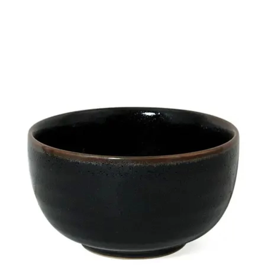 "Authentic Tenmoku Glaze 5-Inch Ceramic Bowl by Miya Company – Handcrafted Japanese Tea Bowl"