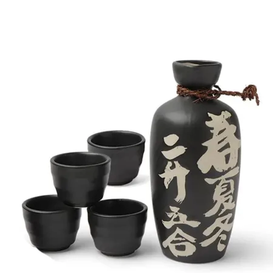 Miya Company Premium Sake Set - Traditional Japanese Ceramic Drinking Set for Authentic Sake Experience