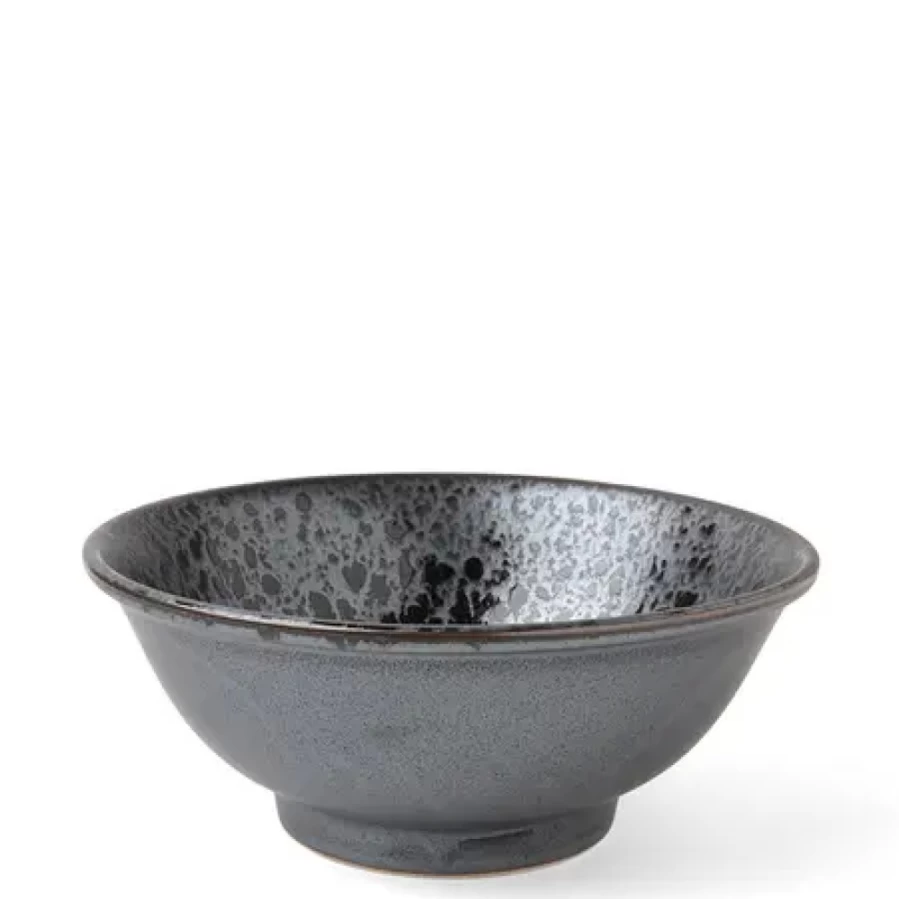 Miya Company Silver Blue Granite Stone Decorative Bowl 8.5 Inch - Handcrafted Kitchen & Dining Serveware