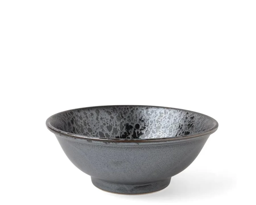 Miya Company Silver Blue Granite Stone Decorative Bowl 8.5 Inch - Handcrafted Kitchen & Dining Serveware