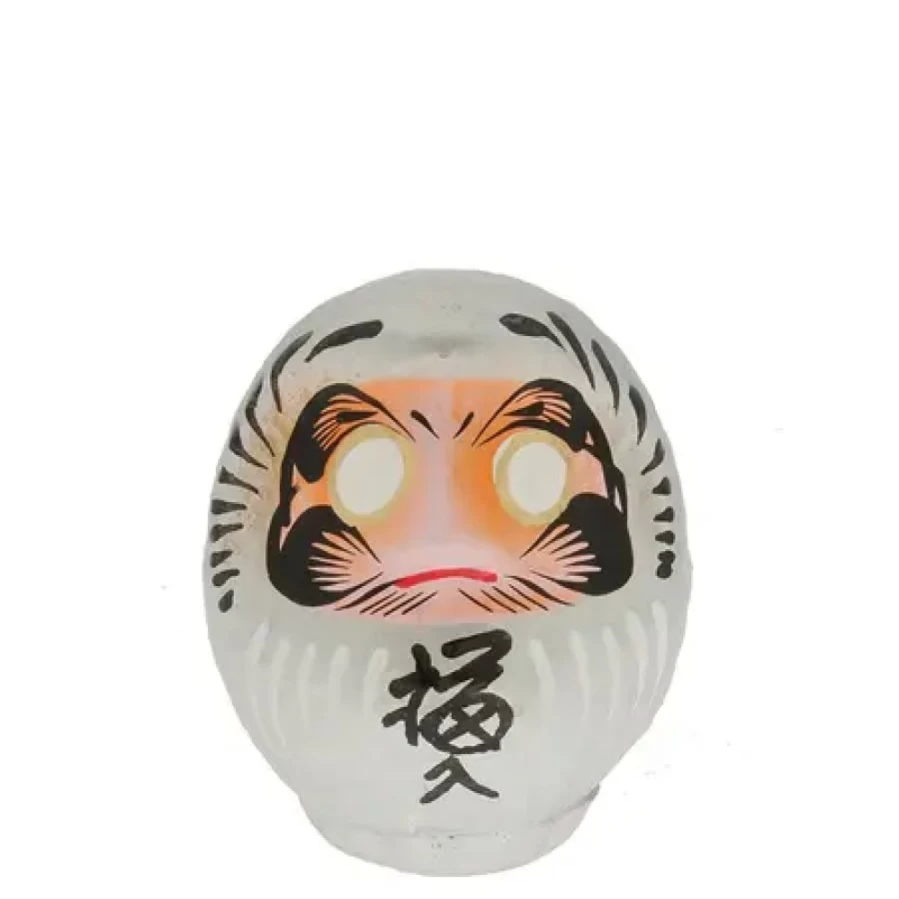 Miya Company Daruma Silver Perseverance Figurine 3.75 Inch Japanese Good Luck Charm