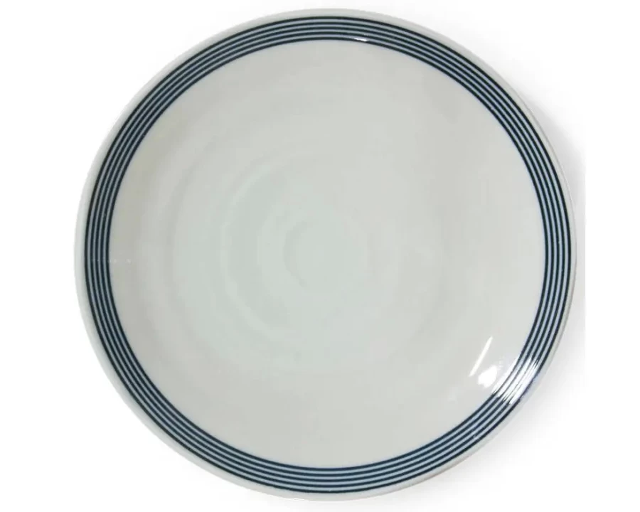Miya Company 10.25 Inch Round Ceramic Plate - Elegant Seseragi Design for Dining & Decor