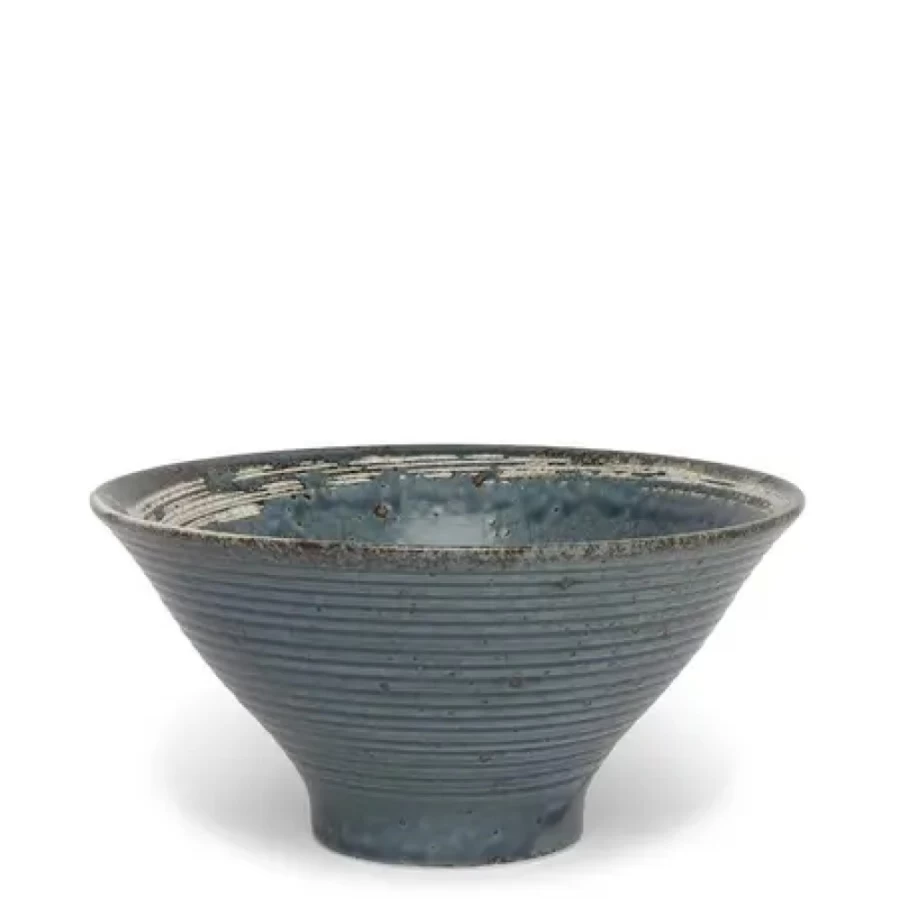 Miya Company Enso Blue Ceramic Noodle Bowl – Handcrafted Japanese-Style Soup Bowl for Ramen & Udon