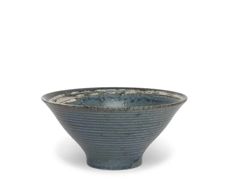 Miya Company Enso Blue Ceramic Noodle Bowl – Handcrafted Japanese-Style Soup Bowl for Ramen & Udon