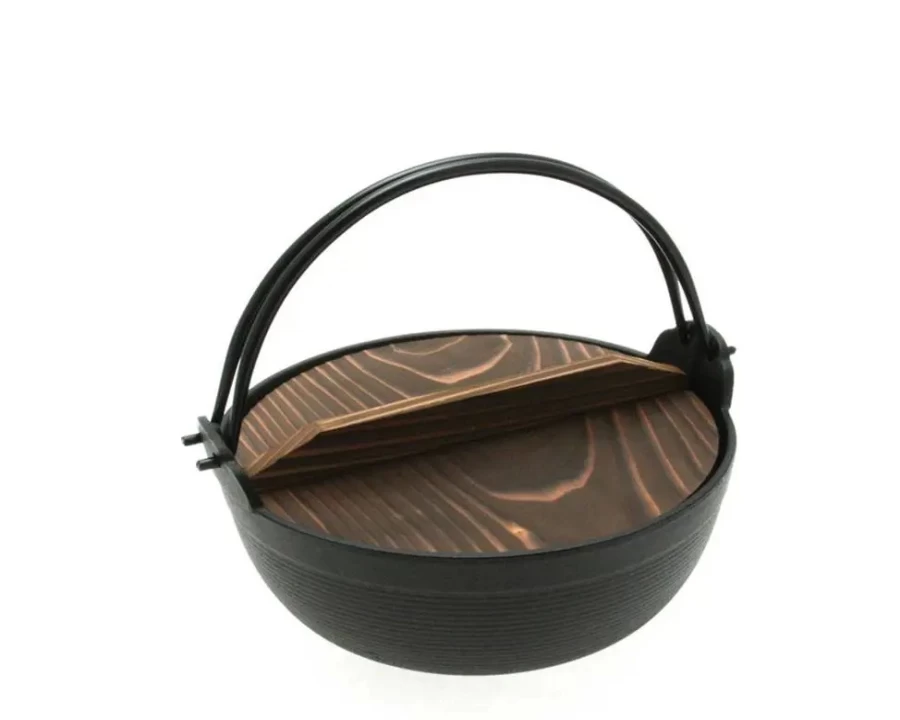 Miya Company Cast Iron Furusato Nabe Pot – 7.38 Inch Japanese Traditional Cooking Pot for Stovetop & Oven Use