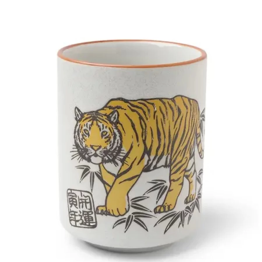Miya Company Teacup Tiger - Miniature Collectible Tiger Figurine for Home Decor
