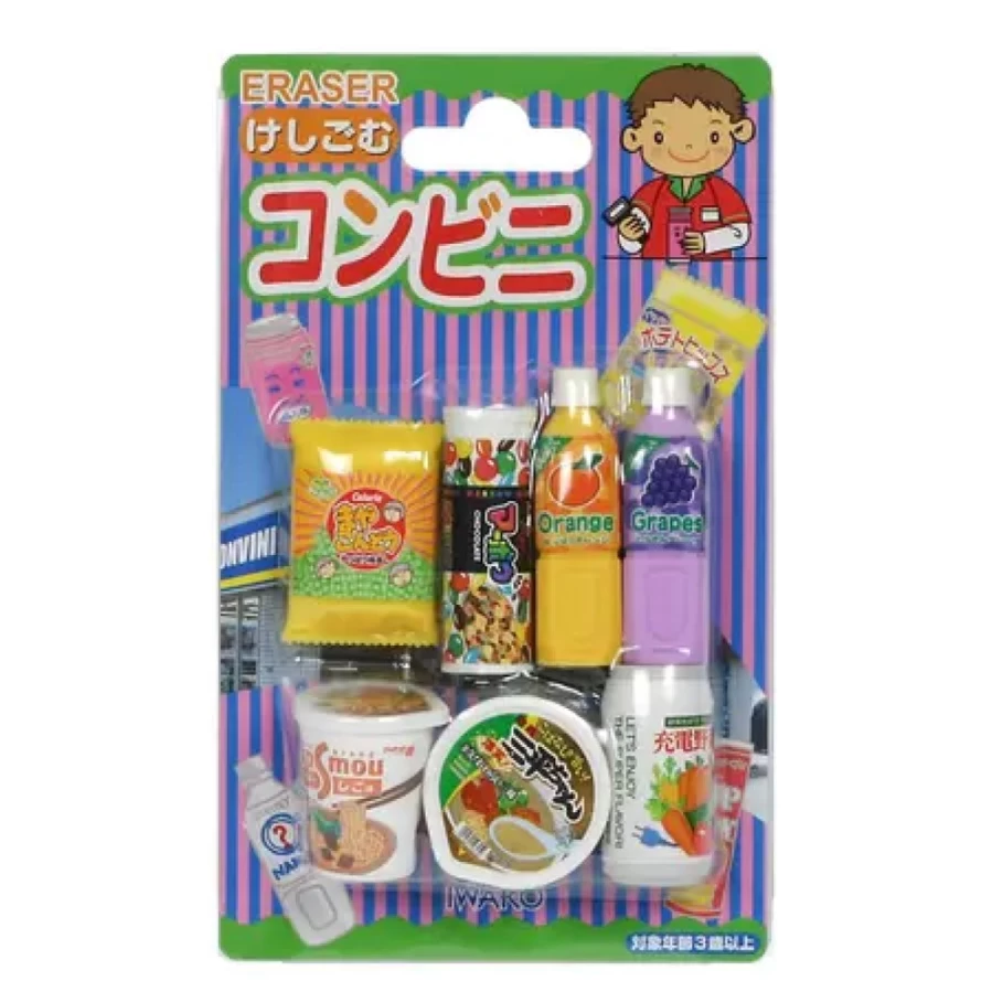 Miya Company Iwako Style Convenience Store Themed Eraser Pack