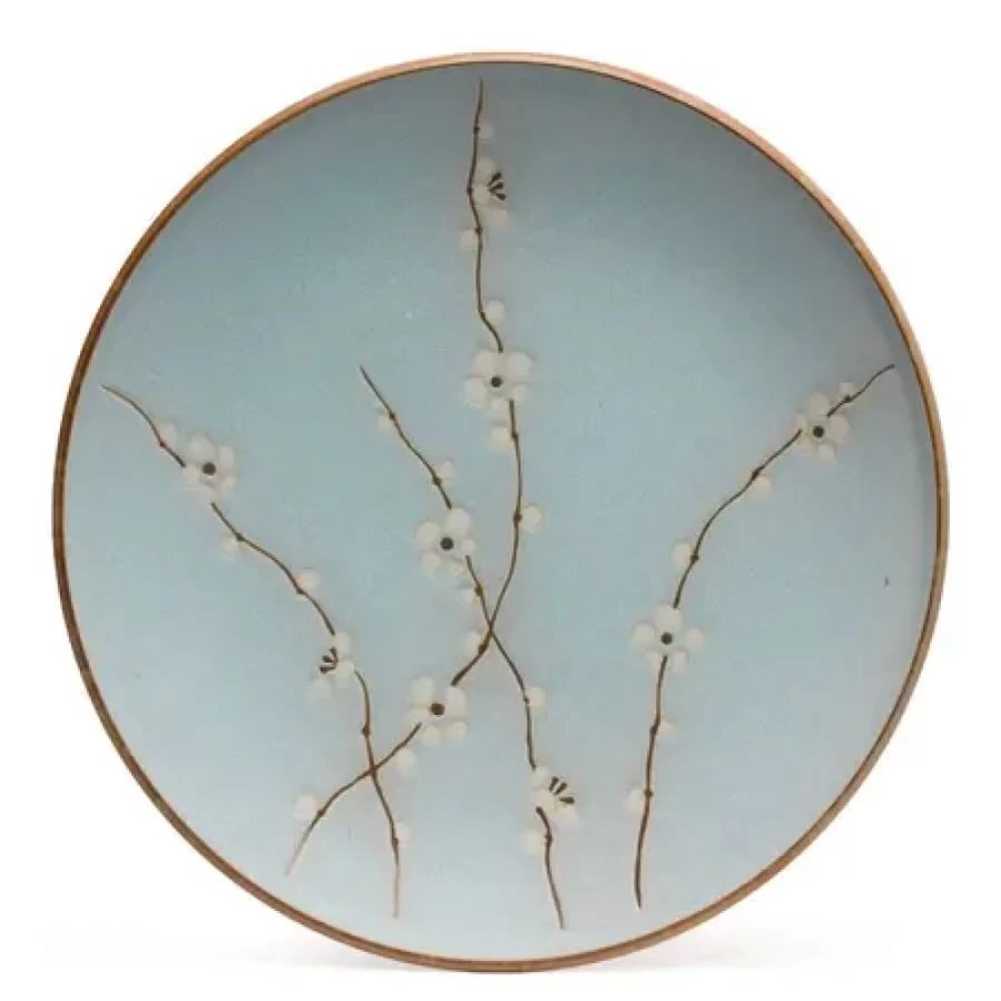 Miya Company Spring Blossoms 11.25 Inch Decorative Round Plate Floral Design