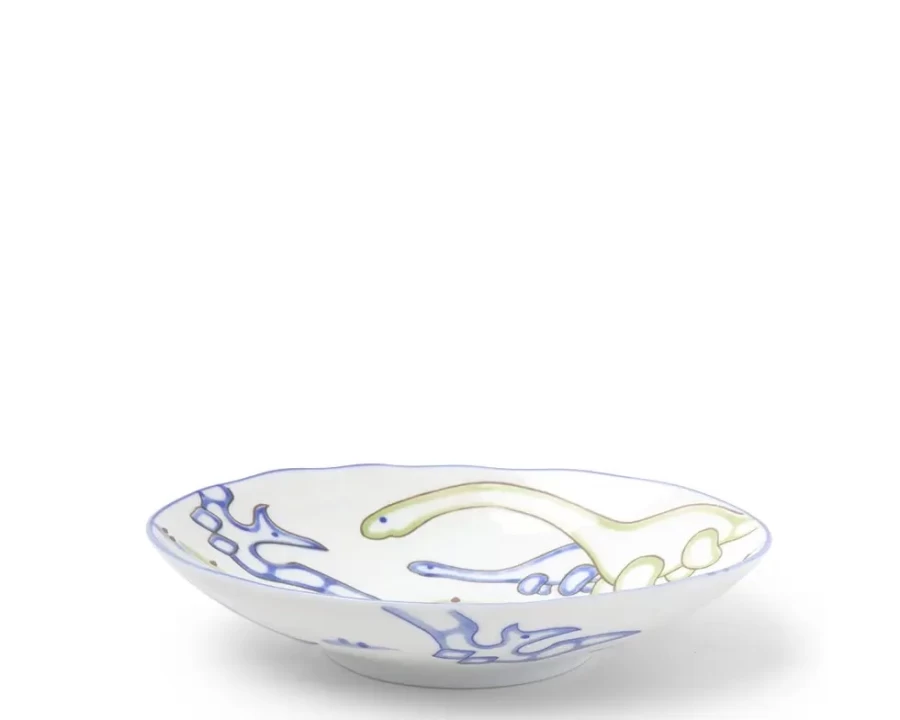 Miya Company Jurassic Dinosaur Themed Shallow Bowl – Stoneware Cereal Pasta Dish