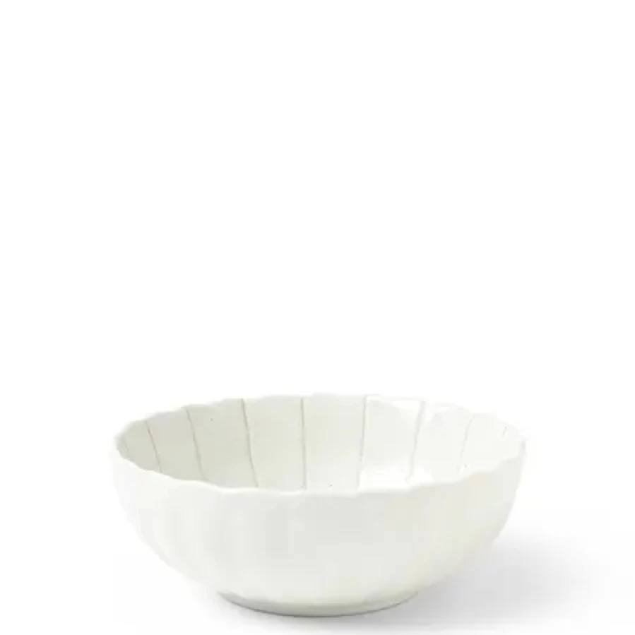 Miya Company Kasa Lines White Ceramic Bowl 5.5 Inch Dining Tableware