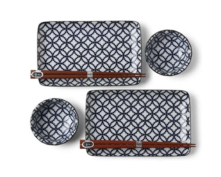 Miya Company Premium Shippou Sushi Platter for Two – Authentic Japanese Cuisine Dining Set
