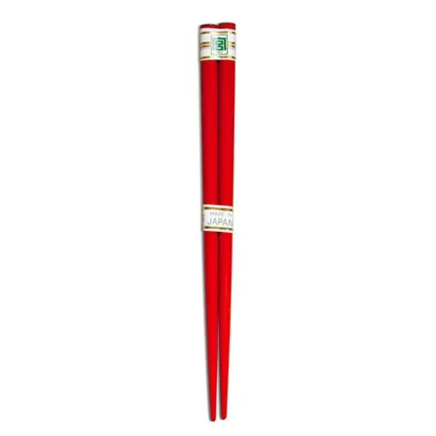 Miya Company Red Lacquered Chopsticks - Elegant Smoked Finish Japanese Dining Utensils