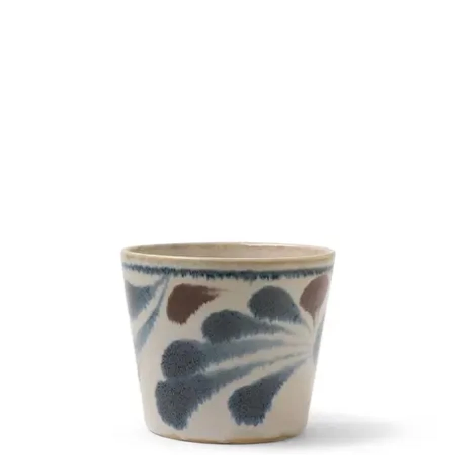 Miya Company Rustic Blue Vines Soba Cup - Handcrafted Ceramic Tea Cup for Authentic Japanese Tea Experience