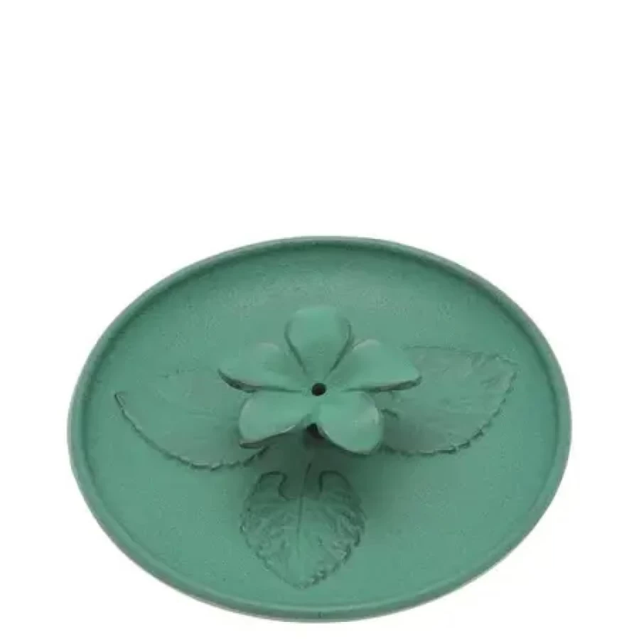 "Elegant Green Violet Incense Holder by Miya Company – Premium Aromatherapy Accessory"
