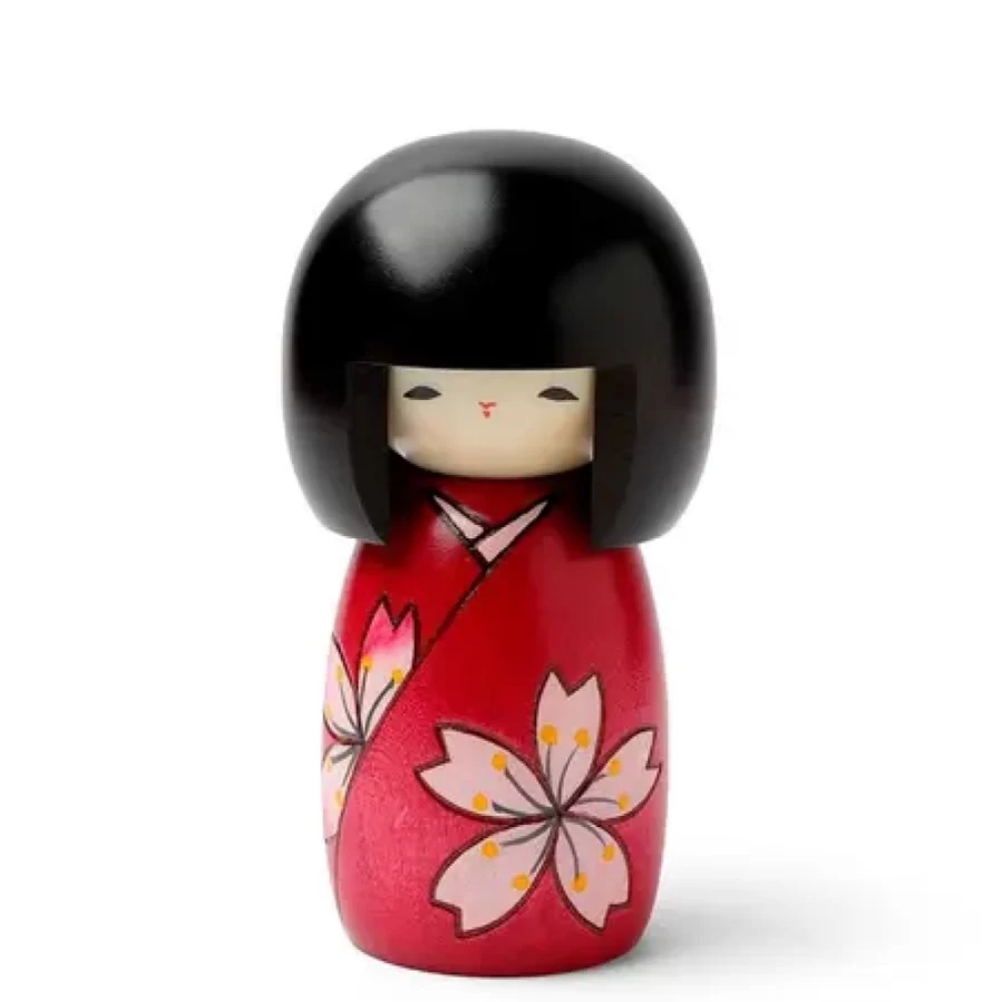 "Miya Company Traditional Japanese Kokeshi Doll - Asuka Sakura Handcrafted Collectible"