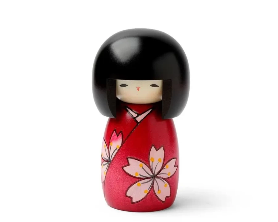 "Miya Company Traditional Japanese Kokeshi Doll - Asuka Sakura Handcrafted Collectible"