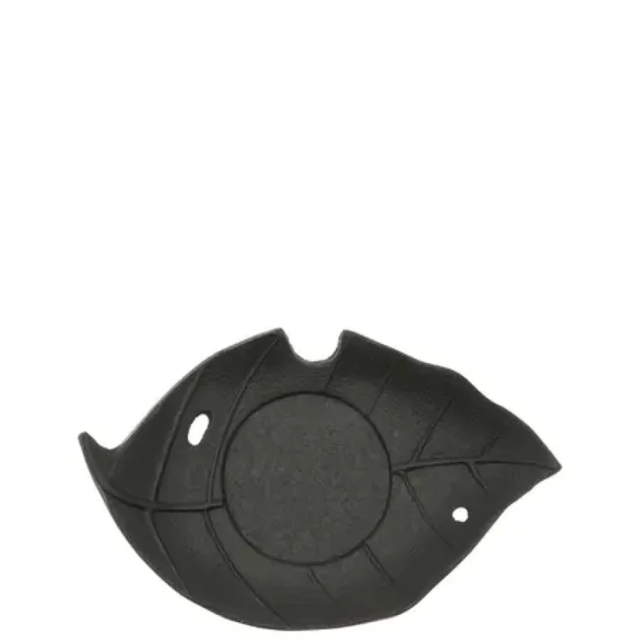 Miya Company Cast Iron Leaf Coaster Set - Rustic Black Coasters for Drinks, Durable and Decorative