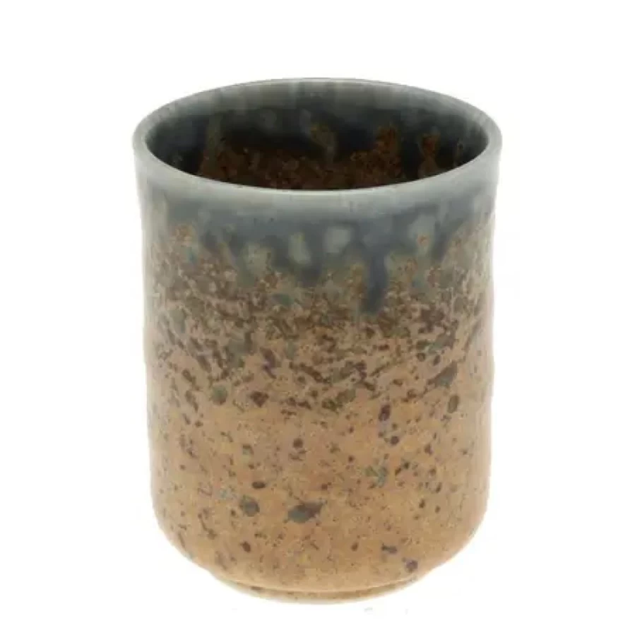 Miya Company Blue Sand Crackle Glaze Ceramic Tea Cup – Handmade Artisan Cup for Tea Lovers