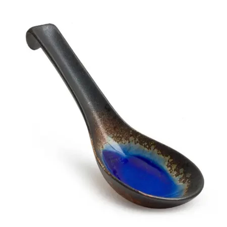 Miya Company Cobalt Blue Soup Spoon - Elegant Ceramic Dinnerware for Stylish Dining