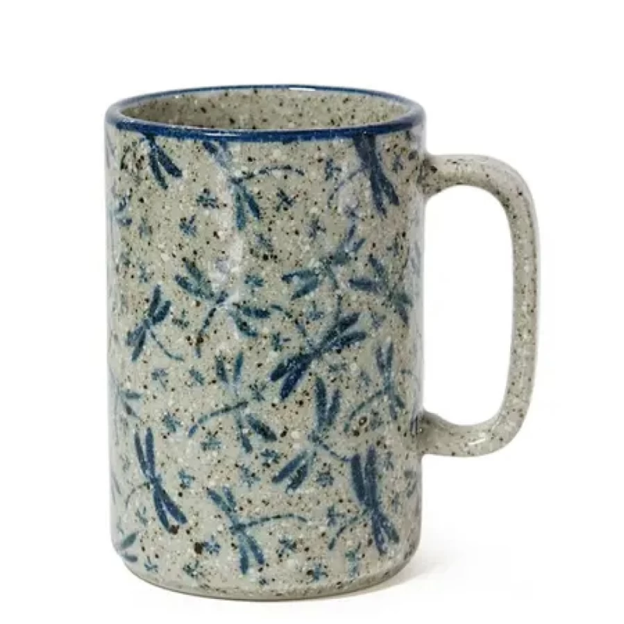 "Dragonflies Ceramic Coffee Mug by Miya Company – Handmade Nature-Themed Tea Cup"