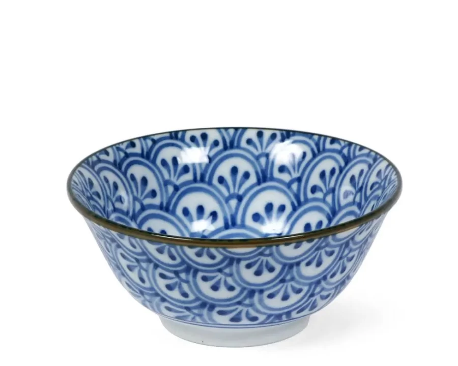 Miya Company 6" Hana Seigaiha Ceramic Bowl – Handcrafted Japanese Design for Dining & Decor