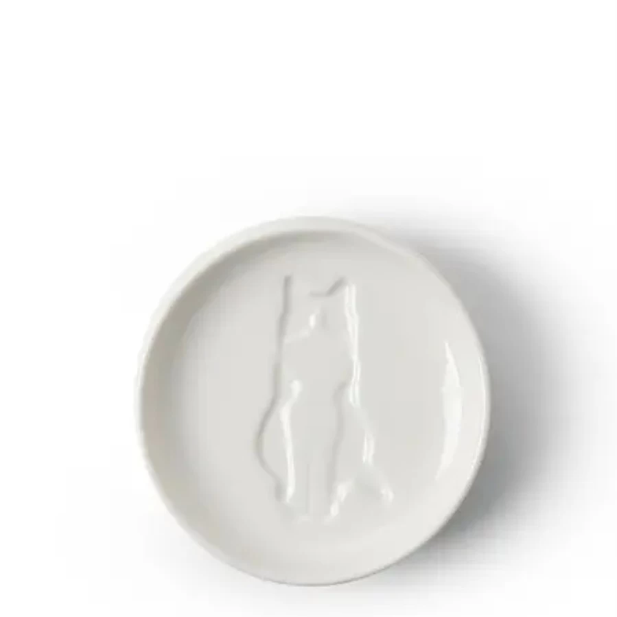 "Miya Company Ceramic Cat Sauce Dish - Adorable Sitting Cat Design for Soy Sauce & Condiments"