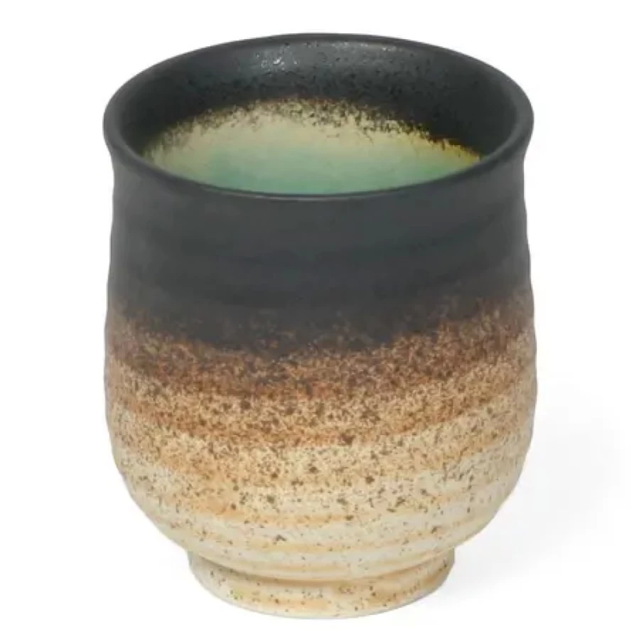 Miya Company Kosui Green Ceramic Teacup - 6 Oz. Japanese Style Tea Cup for Green Tea