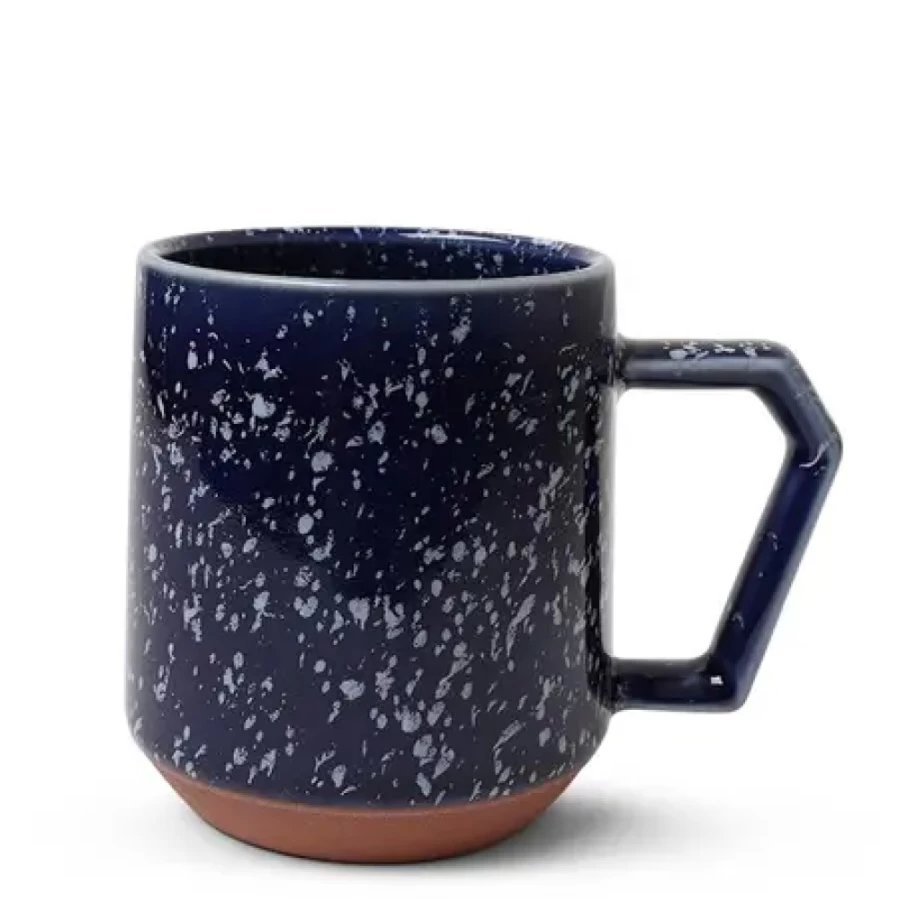 "MIYA COMPANY Blue Splash Design Ceramic Coffee Mug - 12 Oz Capacity, Durable & Stylish Chip-Resistant Cup"