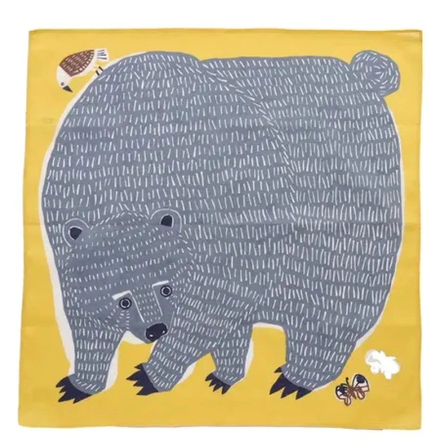 "Miya Company Furoshiki Bear 19-inch Japanese Wrapping Cloth Gift Wrap"